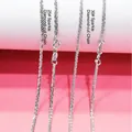 Makroaufnahme der S925 Sterlingsilber-Blumenkohlketten mit 25# und 30# Gliedern - 25 Popcorn-Kette 18 Zoll / 45cm / Weißgold