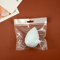 Light blue teardrop makeup sponge blender in clear plastic packaging bag - Waterdrop Shape (Individual Bag) / Blue