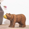 Sculpture d'ours en bois sculpté à la main avec texture naturelle pour décoration - Ours brun debout