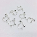 Convertidores de pendientes de clip con rosca plateados para orejas sin agujeros, set de 7 - Clip de Tornillo de Cabeza Redonda / Plata gruesa