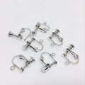 Silver screw ear clip converters for non-pierced ears made of allergy-free metal - Flat Head Screw Clip / White Gold