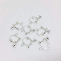 Silver plated screw ear clip converter for non-pierced ears diy earring accessories - Flat Head Screw Clip / Thick Silver