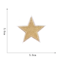 Guida alle dimensioni di una toppa a stella ricamata dorata di 5,0 cm su fondo bianco - Oro