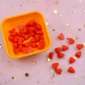 Red strawberry resin charms with detailed texture for DIY phone case decoration - Half Strawberry 1.1cm*0.9cm / 10.00g