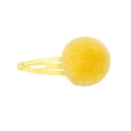 Single yellow plush pom pom snap hair clip for kids with soft furry texture - 1 Piece / Sunny Yellow