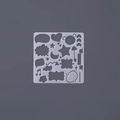 White translucent DIY painting stencil with heart, star and musical note patterns - Dialogue Box Theme