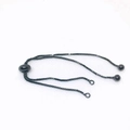 Macro view of adjustable gunmetal box chain with sliding toggle and sphere ends - Gun Black (Color Preserving)