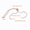 Cadena de caja ajustable en oro rosa de 1,2mm con deslizador de 7,5mm y aro abierto - Oro Rosa (Color Preservado)
