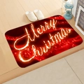 Red Christmas doormat with golden Merry Christmas text for home and bathroom décor - 50cmx80cm / US 2
