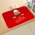 Zerbino natalizio rosso con renna dei cartoni e scritta Merry Christmas per l'ingresso - 5 / 50*80cm