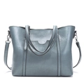 Sac cabas minimaliste en cuir ciré bleu avec bandoulière et poche frontale - Rose bonbon