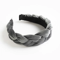 Elegant gray braided velvet headband with high-gloss finish and comfortable fit - Gray