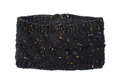 Detail of black knit headband with colorful tweed flecks and braided cable texture - Black Marl