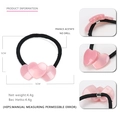 Pink heart-shaped acetate hair tie with black elastic band for sweet minimalist styling - Pink (Style A)