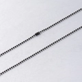 Black 1.5mm stainless steel bead chain necklace with durable connector clasp - 50cm Black