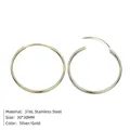 Aros clásicos de 30mm en acero inoxidable 316L chapado en oro con diseño redondo - 30mm / Color acero