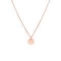 Collana minimalista in acciaio inossidabile oro rosa con ciondolo tondo su catena a O - Oro rosa