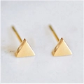 Minimalist gold triangle titanium steel stud earrings on white marble surface - Triangle / Gold