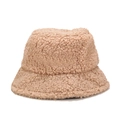 Chapeau bob en polaire beige pour femme avec texture douce, accessoire d'hiver - M (56-58cm) / Kaki Uni