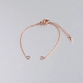 Rose gold stainless steel O-chain bracelet with lobster clasp and drop extender - 2mm 14+4cm / Rose Gold