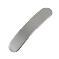Minimalist long oval metal hair clip with brushed silver finish in a sleek spring design - Silver, Brushed