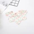 Floral baby bib with pink flamingo and palm leaf prints featuring petal wave edges - 【petal Bib】pink Crane