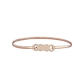 Rose gold elastic metal waist chain with intricate hollow interlocking buckle for dresses - Rose Gold-Infinity Knot
