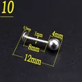 Detailed macro view of silver stainless steel lip stud piercing with 1mm bar and 4mm ball - Labret Stud/Ball/4mm