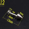 Detailed view of 1mm stainless steel punk piercing stud with 8mm post and conical tip - Labret Stud/Spike/4mm