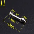 Macro detail of silver stainless steel labret stud showing 1mm gauge and 8mm length size - Labret Stud/Spike/3mm