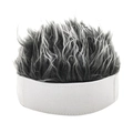 Berretto docker retrò senza tesa con parrucca creativa e soffice in bianco e nero - M (56-58cm) / Cappello Bianco + Parrucca Grigia