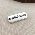 Tibetan silver rectangle charm featuring engraved willpower text for DIY jewelry making - Willpower