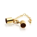 Golden cylindrical bell lobster clasp jewelry connector set with extension chain for DIY - 4mm*8mm / Gold