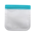 Sacchetto riutilizzabile in PEVA trasparente con chiusura a scorrimento blu per alimenti - Blu / 19.4*22cm