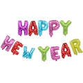 Colorful HAPPY NEW YEAR foil balloon set with heart polka dots for party decor - Mixed Colors Happy New Year