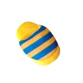 Plush squeaky pet toy for dogs with soft yellow fabric and blue striped pattern detail - Yellow Slipper