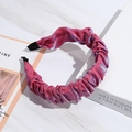 Pink purple pleated fabric headband with metallic luster on marble background - Pink Purple