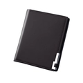 Portafoglio bifold uomo marrone scuro con logo in metallo e cuciture raffinate - Verticale / Marrone