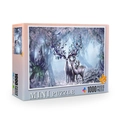 Mini puzzle 1000 pieces with fantasy forest and deer illustration in eco-friendly box - Elk Home (66-007)