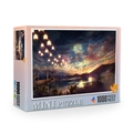 Mini 1000 pieces puzzle for adults with fireworks and lanterns by the lake scenery - Brilliant Fireworks (66-012)