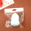 Light blue gourd-shaped makeup sponge puff in a transparent self-sealing retail bag - Gourd Shape (Individual Bag) / Blue