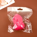 Pink beauty blender sponge in a clear poly bag packaging for makeup application - Gourd Shape (Individual Bag) / Rose Red