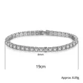 Silver 4mm tennis bracelet with round cubic zirconia stones in 19cm length and 8.09g weight - 4mm 19cm Silver (B19101009-4W4)