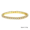 5mm gold tennis bracelet with cubic zirconia, 17cm length and 11.18g weight - 5mm 17cm Gold (B19101009-5K2)