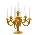 Chandelier à gâteau vintage doré élégant avec neuf petites bougies blanches - Chandelier à 9 branches-Or