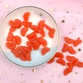 Vibrant resin orange segment charm with natural pulp texture for DIY crafting in a bowl - Red Orange 2cm*1.2cm / 10.00g