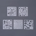 5-teiliges Set aus halbtransparenten PET-Schablonen für Geschenkboxen und Scrapbooking - Set mit 5 Stück
