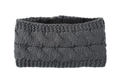 Detailstruktur des dunkelgrauen Strickstirnbands mit warmem Fleecefutter - Dunkelgrau