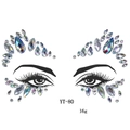 Detailed view of YT-80 teardrop acrylic face jewels for masquerade and makeup - YT-80 (Clear AB)