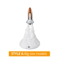 3D printed space shuttle rocket lamp large size with smoke cloud base and USB charging - 28CM Style A (Big)